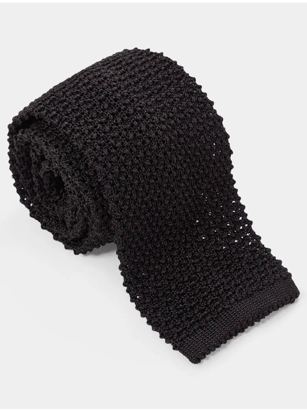 Brooks Brothers Black Knitted Silk Blend Tie